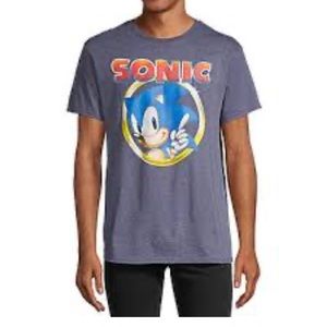 New men’s Sonic the hedgehog game blue short sleeve graphic tee